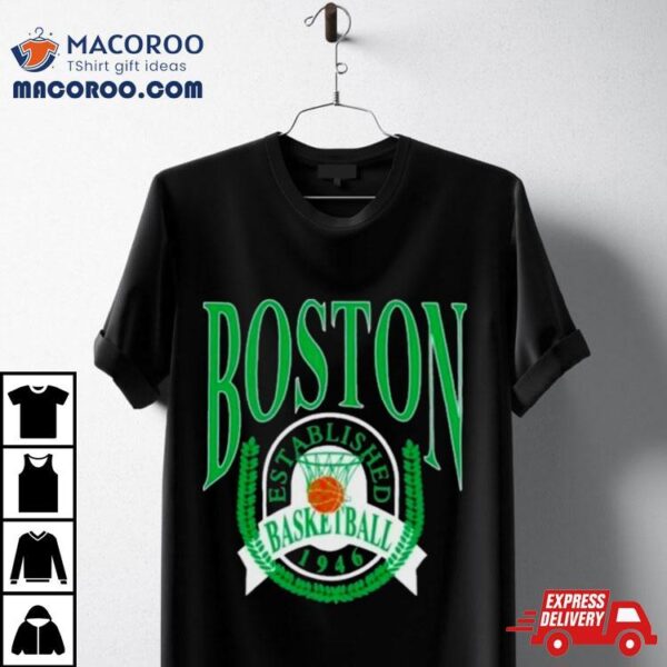 Boston Basketball Establish 1946 Laurel Wreath T Shirt