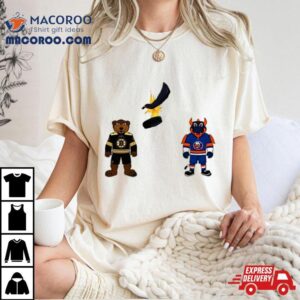 Boston Bruins Vs New York Islanders Nhl 2024 Mascot Cartoon Hockey Shirt