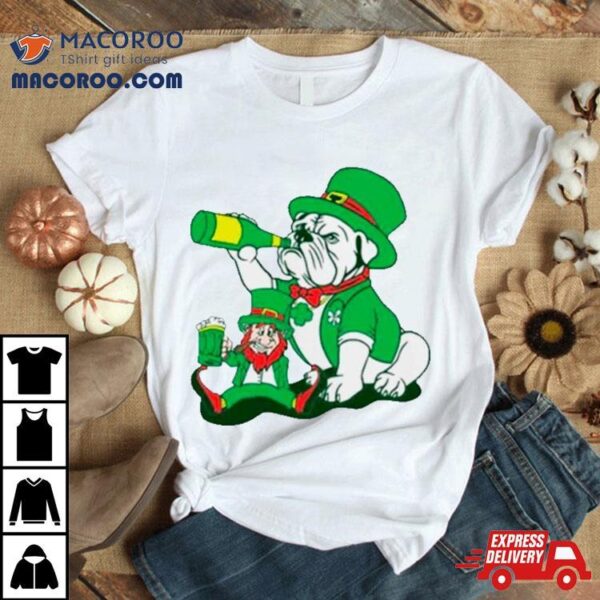 Bulldog And Leprechaun Drink Beer St. Patrick’s Day Shirt