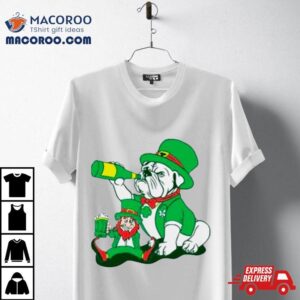 Bulldog And Leprechaun Drink Beer St Patrick Rsquo S Day Tshirt