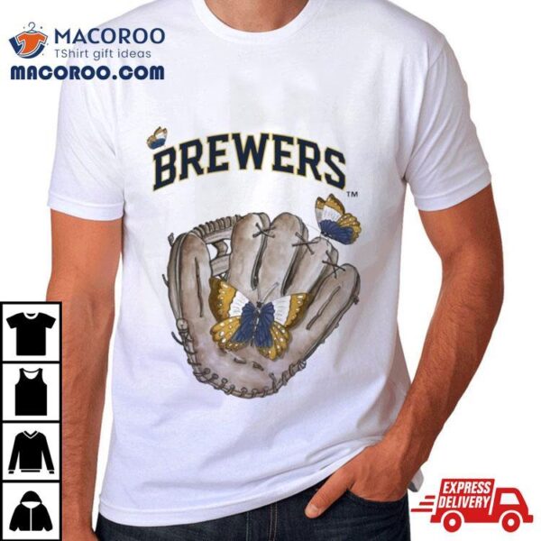 Butterfly Glove Milwaukee Brewers Baseball T Shirt