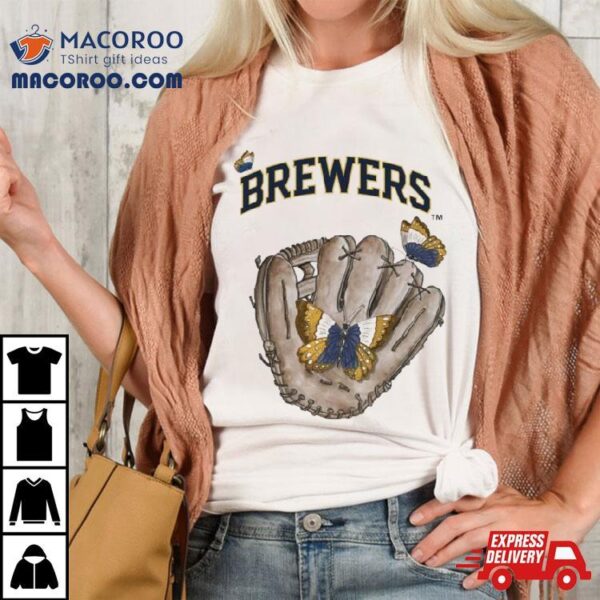 Butterfly Glove Milwaukee Brewers Baseball T Shirt