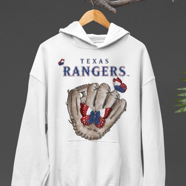 Butterfly Glove Texas Rangers Baseball T Shirt