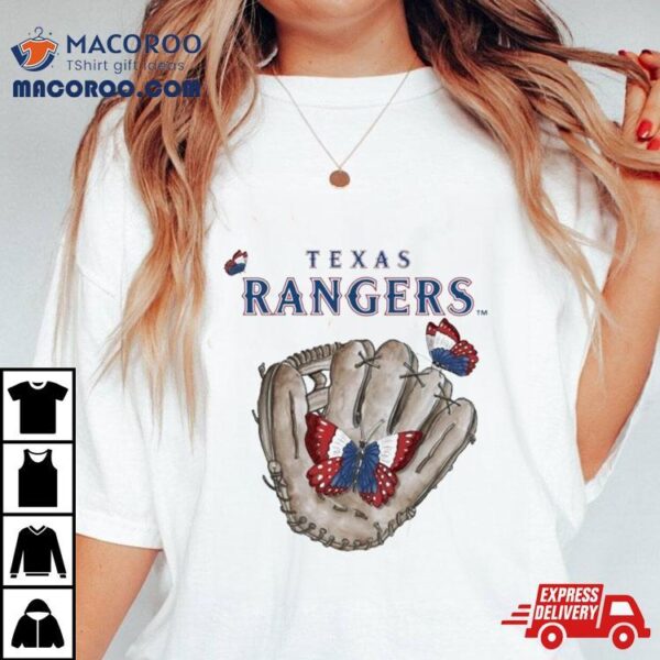 Butterfly Glove Texas Rangers Baseball T Shirt