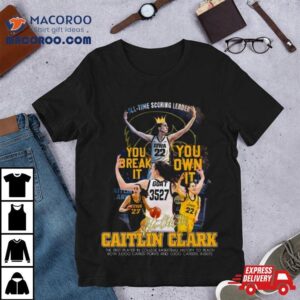 Caitlin Clark Iowa Hawkeyes Basketball All Time Scoring Leader Signature Shirt