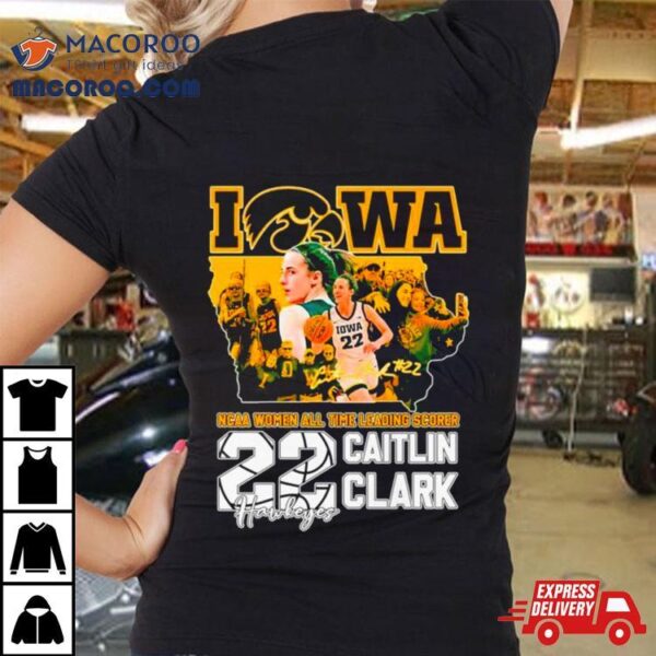 Caitlin Clark Iowa Hawkeyes Ncaa Women’s All Time Leading Scorer Signature Shirt