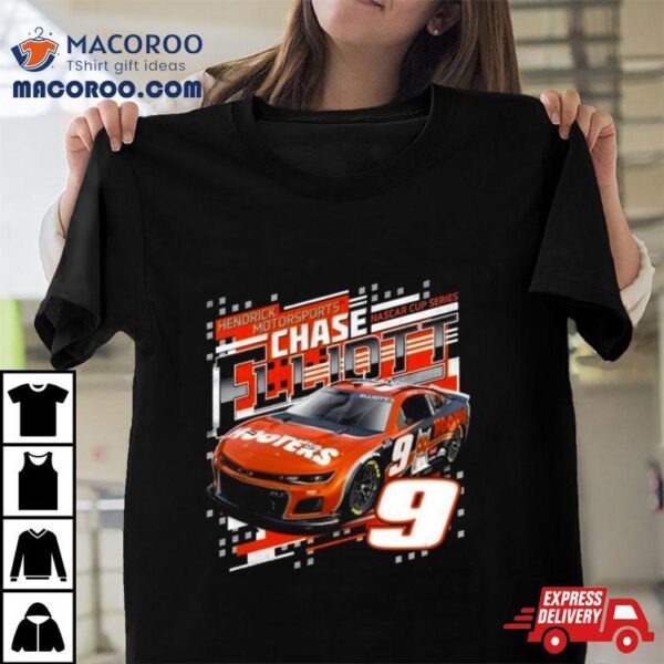 Chase Elliott Hendrick Motorsports Team Collection Black Hooters Draft 2024 T Shirt