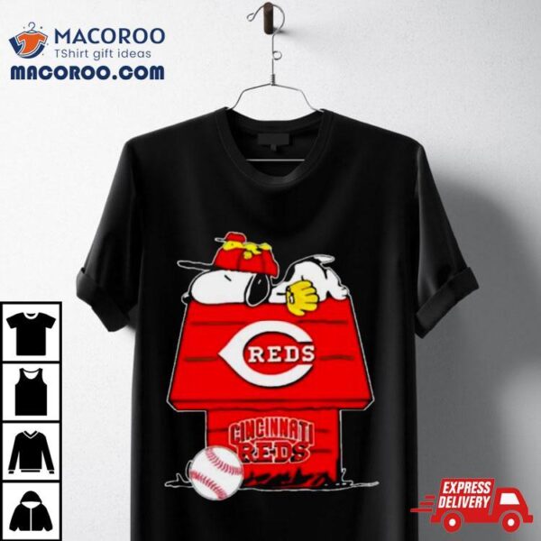 Cincinnati Reds Snoopy And Woodstock The Peanuts Baseball Shirt