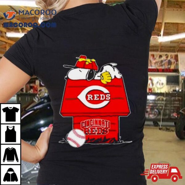 Cincinnati Reds Snoopy And Woodstock The Peanuts Baseball Shirt
