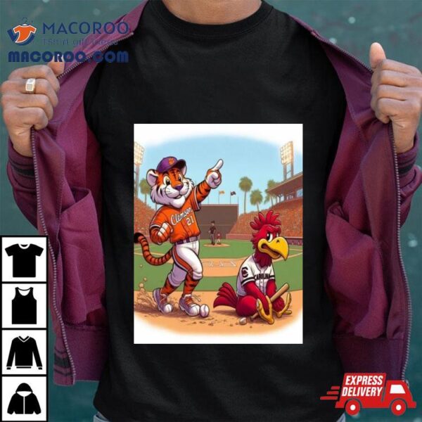 Clemson Tiger Wins The Opener Over South Carolina Gamecocks In 12 Innings As Andrew Ciufo Walks It Off 5 4 Mascot T Shirt