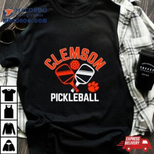 Clemson Tigers Pickleball Crossed Paddles Tshirt