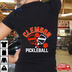 Clemson Tigers Pickleball Crossed Paddles Tshirt