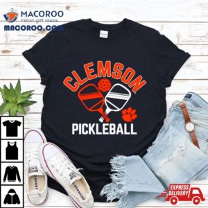 Clemson Tigers Pickleball Crossed Paddles Tshirt