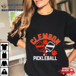 Clemson Tigers Pickleball Crossed Paddles Tshirt