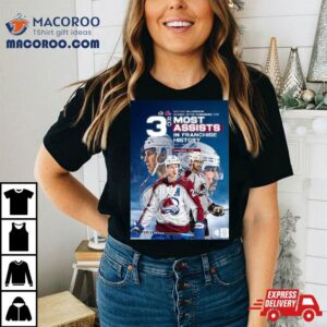 Colorado Avalanche Nathan Mackinnon Rd Most Assists In Franchise History Tshirt