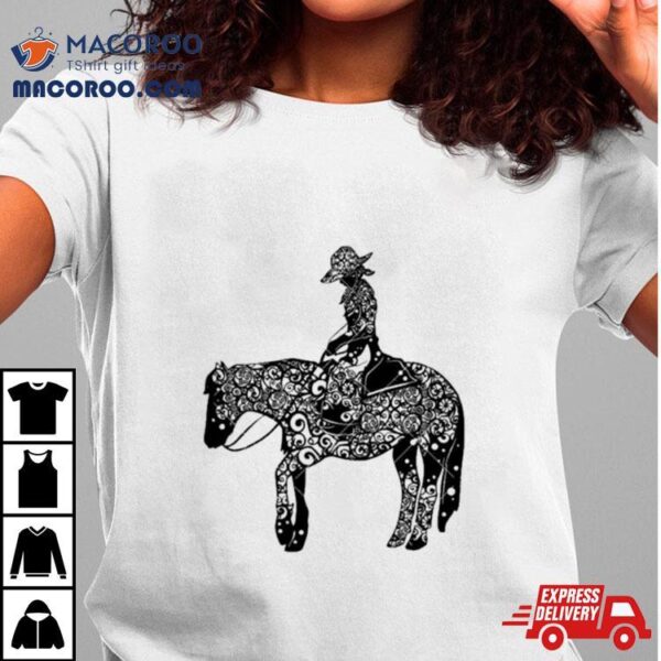 Cowgirl On Horse Mandala Horse Mandala Girl Shirt