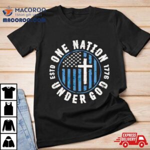 Cross One Nation Under God Usa Flag Tshirt