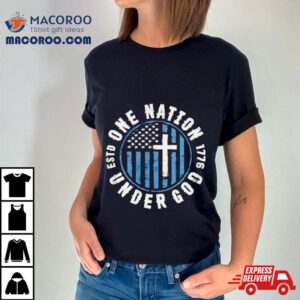 Cross One Nation Under God Usa Flag Tshirt