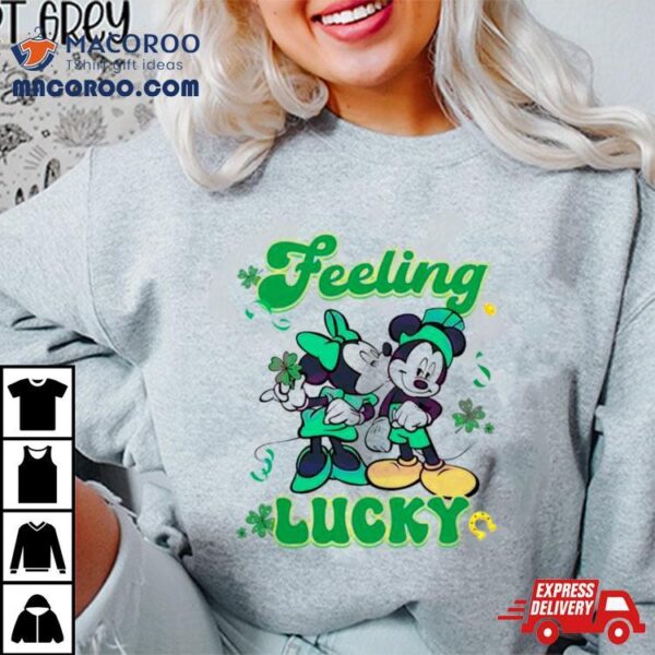 Cute Feeling Lucky Mickey Minnie Couple Shirt