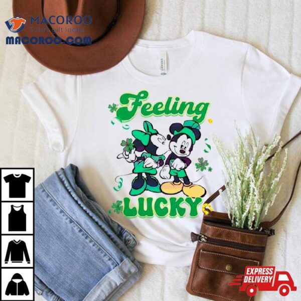 Cute Feeling Lucky Mickey Minnie Couple Shirt