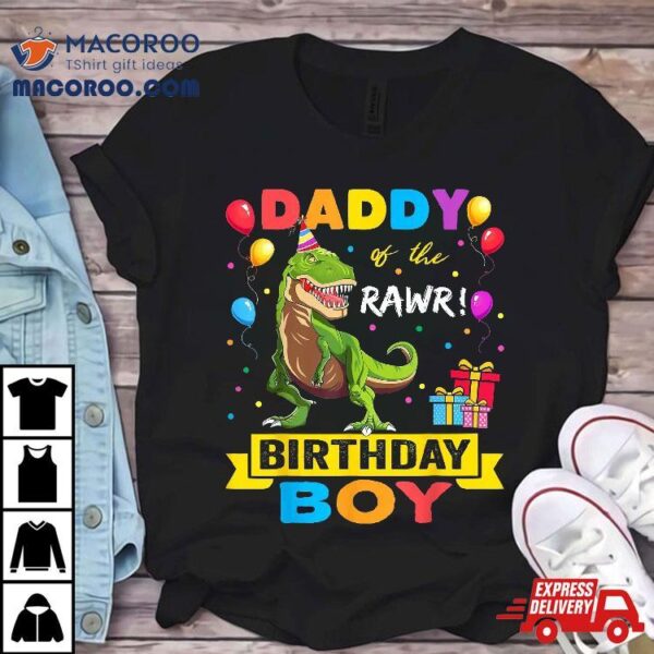 Daddy Dinosaur Shirt Funny Cute Birthday Boy Family Apparel