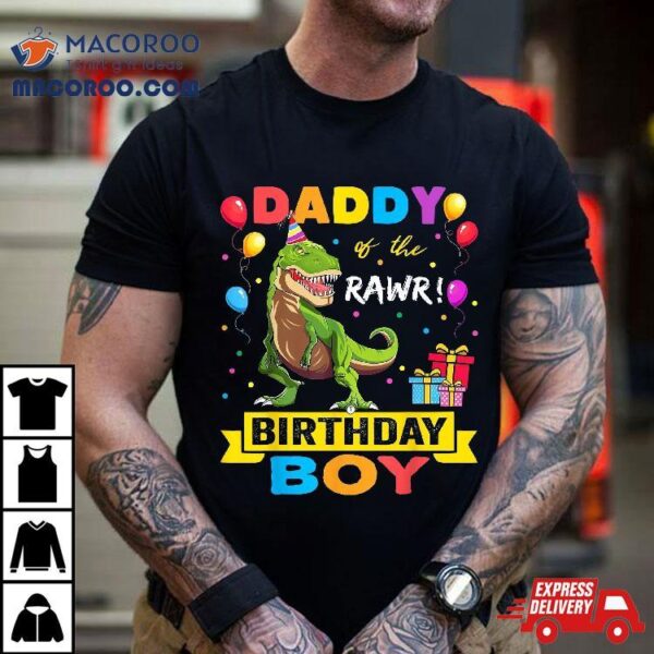 Daddy Dinosaur Shirt Funny Cute Birthday Boy Family Apparel