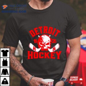 Detroit Hockey Skull Nhl Team Classic Tshirt