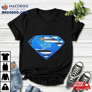 Detroit Lions Usa Flag Inside Superman Tshirt