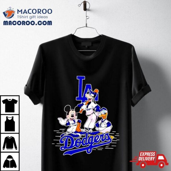 Disney Los Angeles Dodgers Mickey And Friends Baseball Shirt