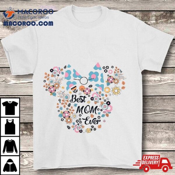 Disney Minnie Mouse Best Mom Ever Icon Flowers Mothers Day Shirt