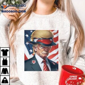 Donald Trump With Beautiful Hair America Flag Tshirt