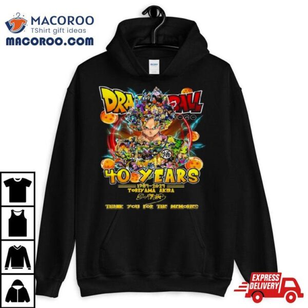 Dragon Ball 40 Years 1984 2024 Toriyama Akira Thank You For The Memories Signature Shirt