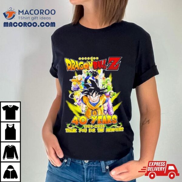 Dragon Ball Z 40 Years 1984 2024 Thank You For The Memories Signature Shirt