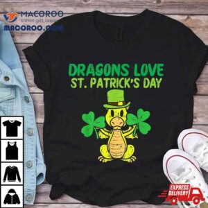 Dragons Love St Patricks Day Funny Saint Paddys Kids Tshirt