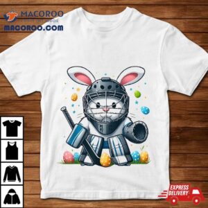 Easter Bunny Ice Hockey Goalie Tshirt