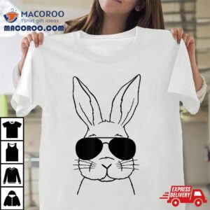 Easter Day Bunny Face Sunglasses Boys Kids Tshirt