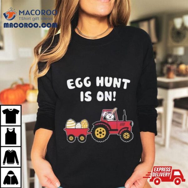 Egg Hunt Is On Easter Bunny Riding Tractor T Shirt