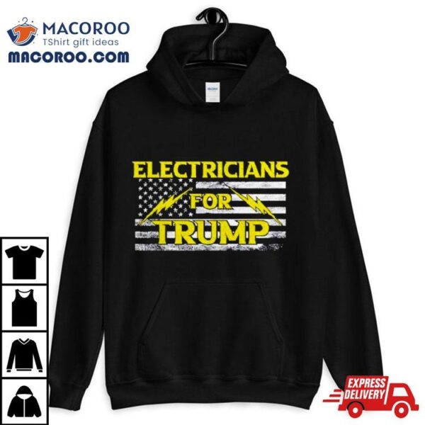 Electricians For Trump Usa Flag Shirt