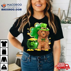 Funny Toy Poodle Dog Shamrock Irish Saint St Patrick Day Tshirt