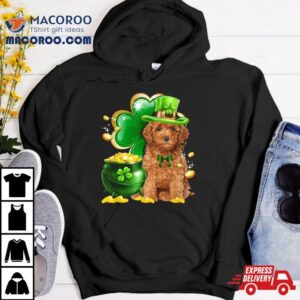 Funny Toy Poodle Dog Shamrock Irish Saint St Patrick Day Tshirt