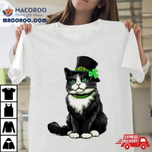 Girls Cat St Patrick&rsquo;s Day Shamrock Irish Shirt