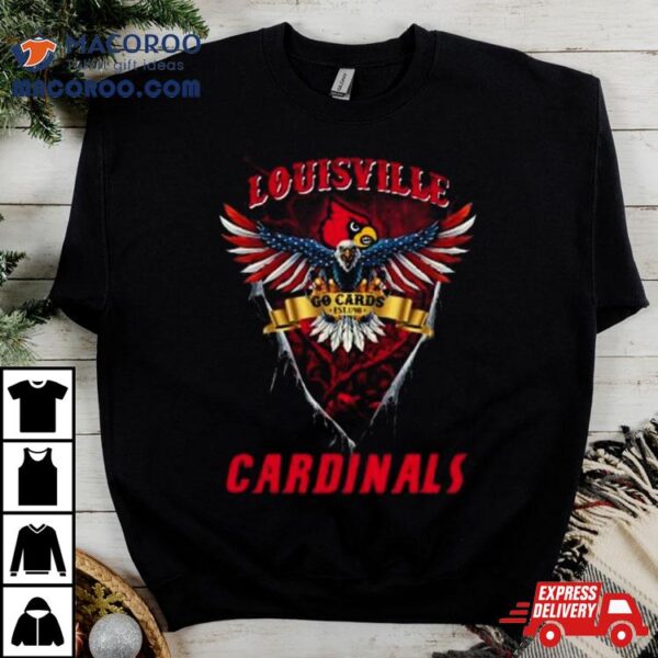 Go Cards Louisville Cardinals Football Us Eagle Shirt