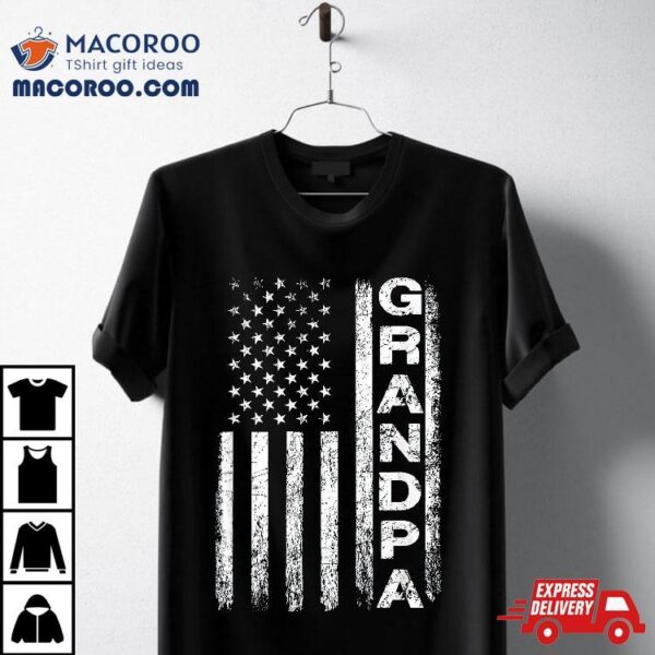 Grandpa Vintage American Flag Father’s Day 4th Of July Papa Shirt