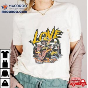 Green Bay Packers Jordan Love Fire Tshirt