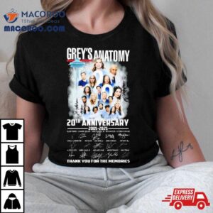 Grey’s Anatomy 20th Anniversary 2005 2025 Thank You For The Memories Signature Shirt