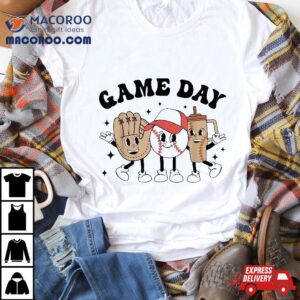 Groovy Baseball Game Day Vintage Mothers Kids Shirt