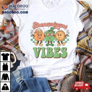 Groovy Shenanigans Vibes St Patricks Day Shamrock Girl Tshirt