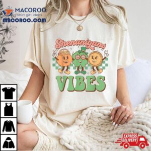 Groovy Shenanigans Vibes St Patricks Day Shamrock Girl Tshirt