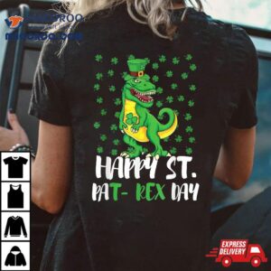 Happy St Pat Rex Dinosaur Saint Patrick S Day Tshirt