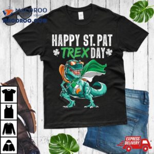 Happy St Pat T Rex Saint Patrick S Day Boys Kids Irish Flag Tshirt